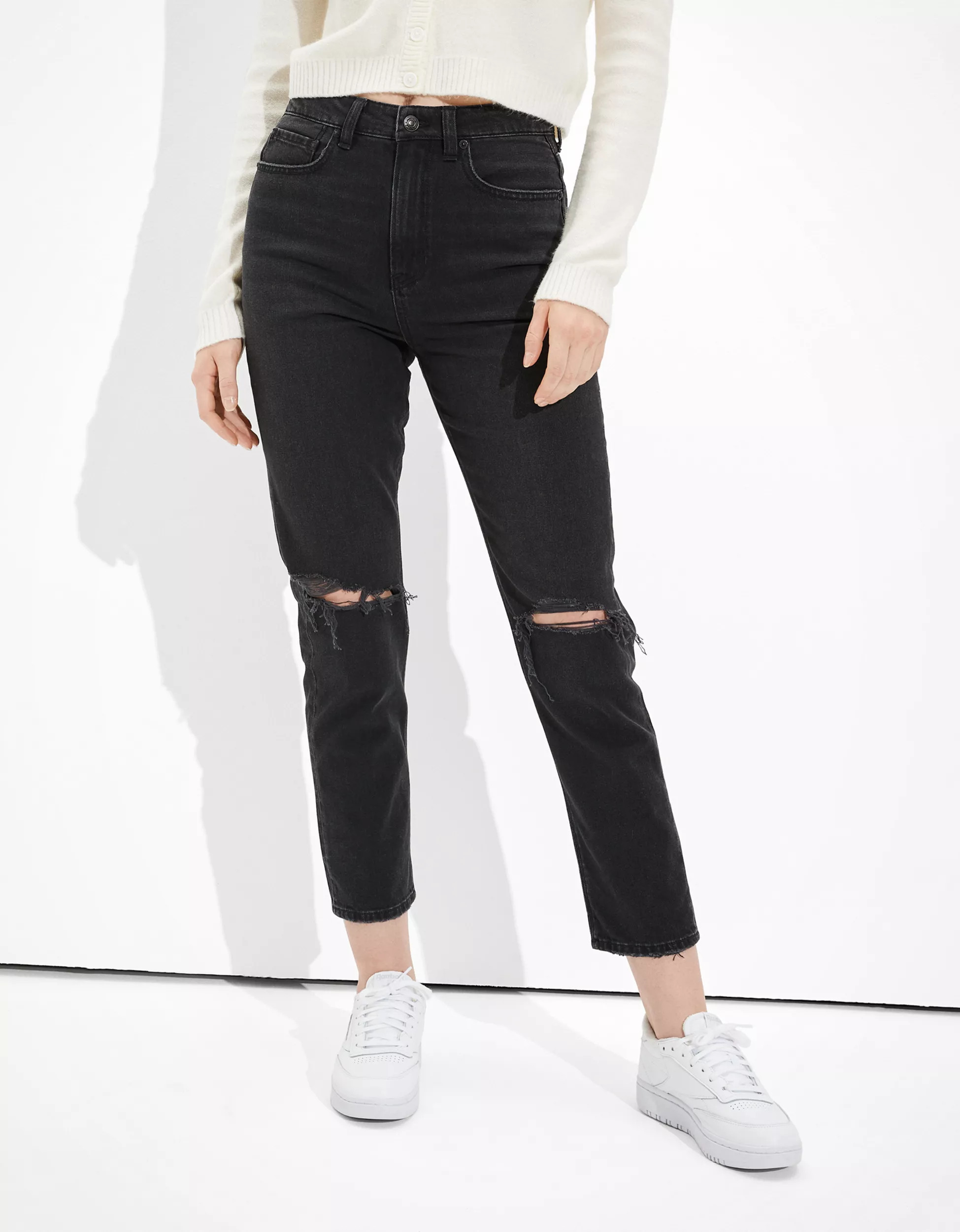 AE Ripped Highest Waist Mom Jean | American Eagle Outfitters (US & CA)