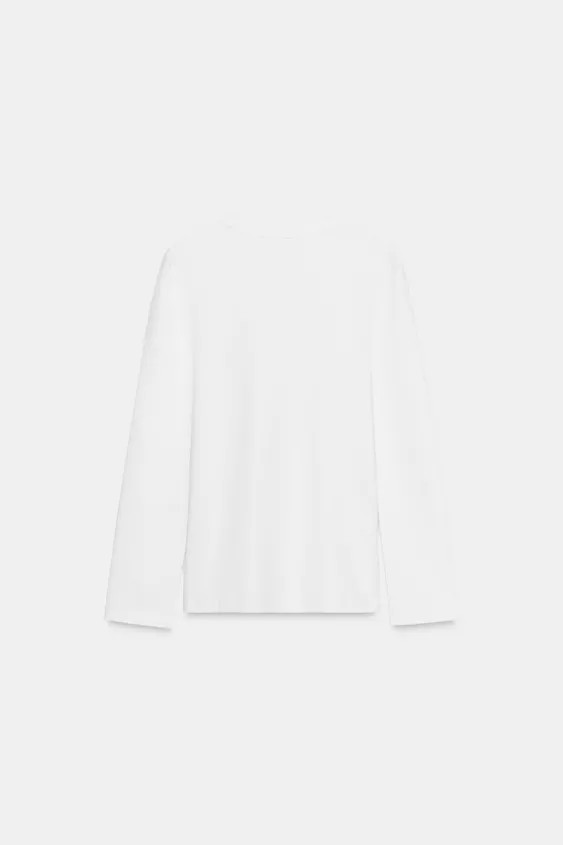 INTERLOCK LONG SLEEVE T-SHIRT | Zara UK