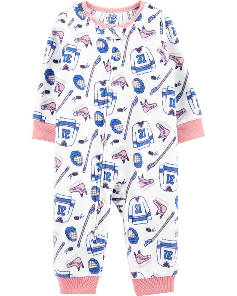 1-Piece Hockey Fleece Footless PJs | Carter's