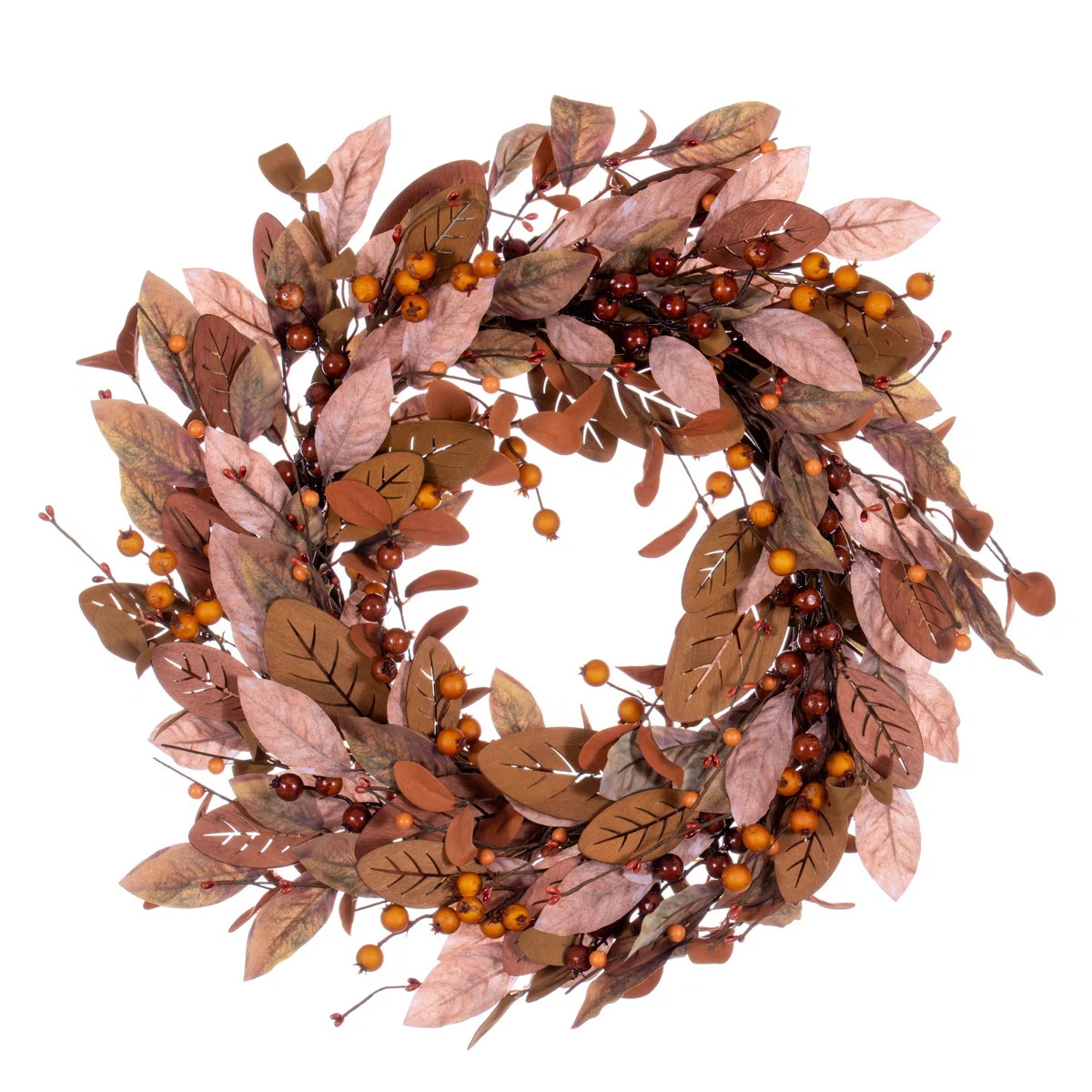 22" Leaf Polyester Wreath | Wayfair North America