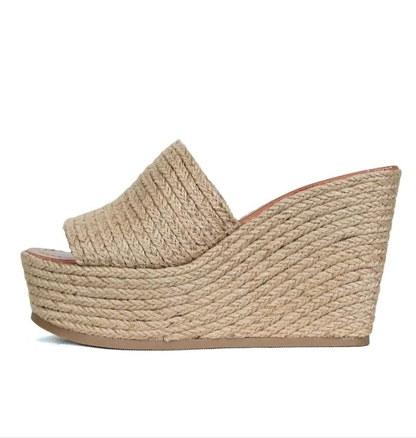 Women Slip On Espadrille Wedge Heel Sandals Slide Peep Toe Mule Platform Sandal | Amazon (US)