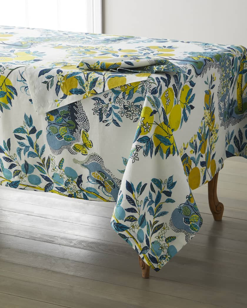 Citrus Garden Round Tablecloth, 90" | Neiman Marcus