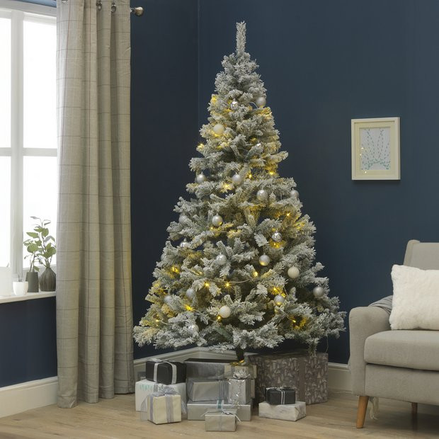 Habitat 7ft Snow Covered Christmas Tree - Green411/4552 | argos.co.uk