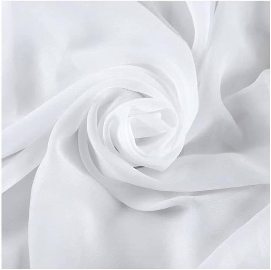 White Chiffon Fabric By The Yard 59" Wide, White,50 Yards Continuous | Amazon (US)