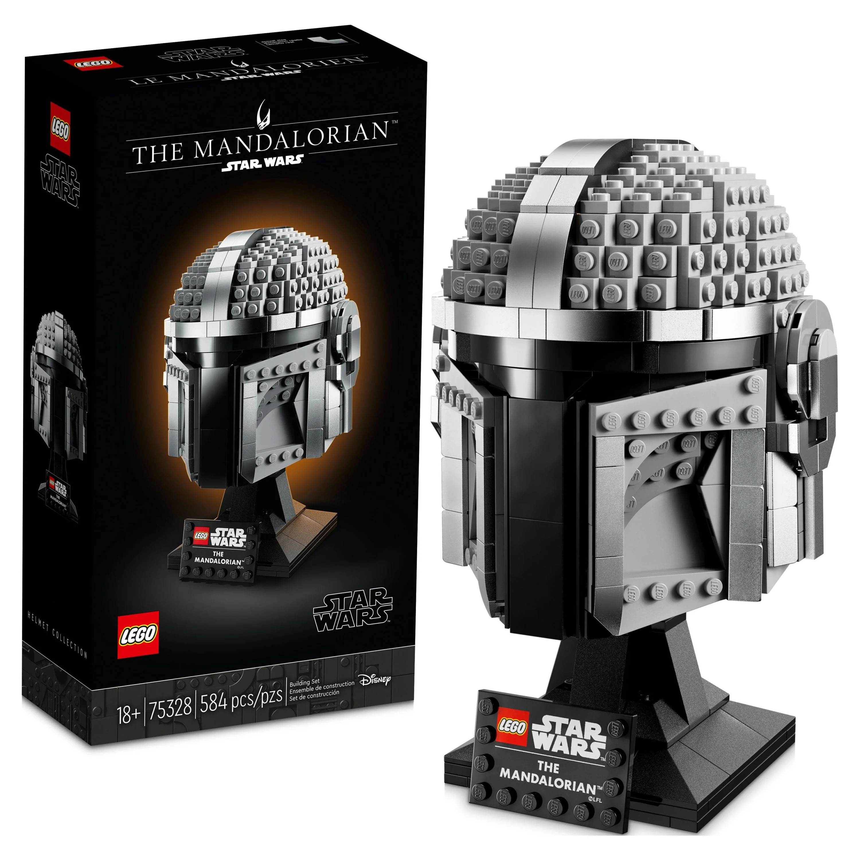 LEGO Star Wars The Mandalorian Helmet 75328 Buildable Model Kit, Display Collectible Decoration S... | Walmart (US)