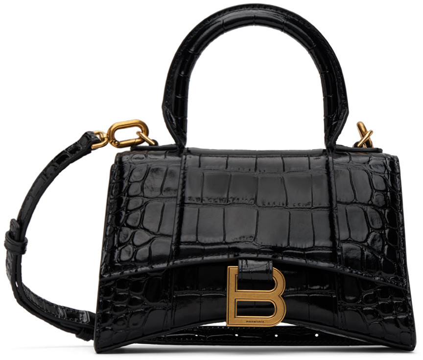 Balenciaga Black XS Hourglass Bag | SSENSE