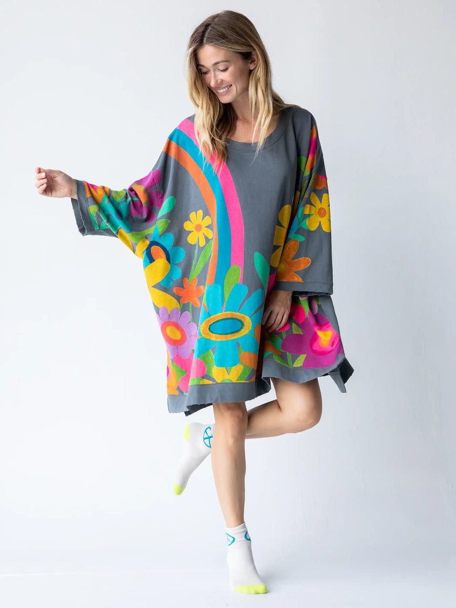 Billie Oversized Sweatshirt - Charcoal Floral | Natural Life