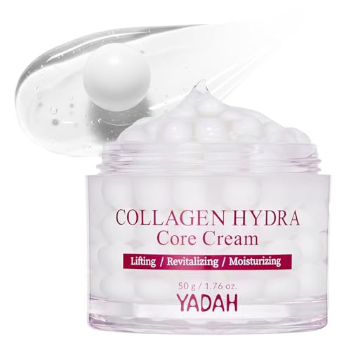 YADAH Collagen Hydra Core Cream – Barrier Repair Capsule Moisturizer with 10 Types of Hyaluronic Acids, 1000ppm Low Molecular Collagen & Ceramide, Deep Hydration for Sensitive Skin, 1.76 oz | Amazon (US)