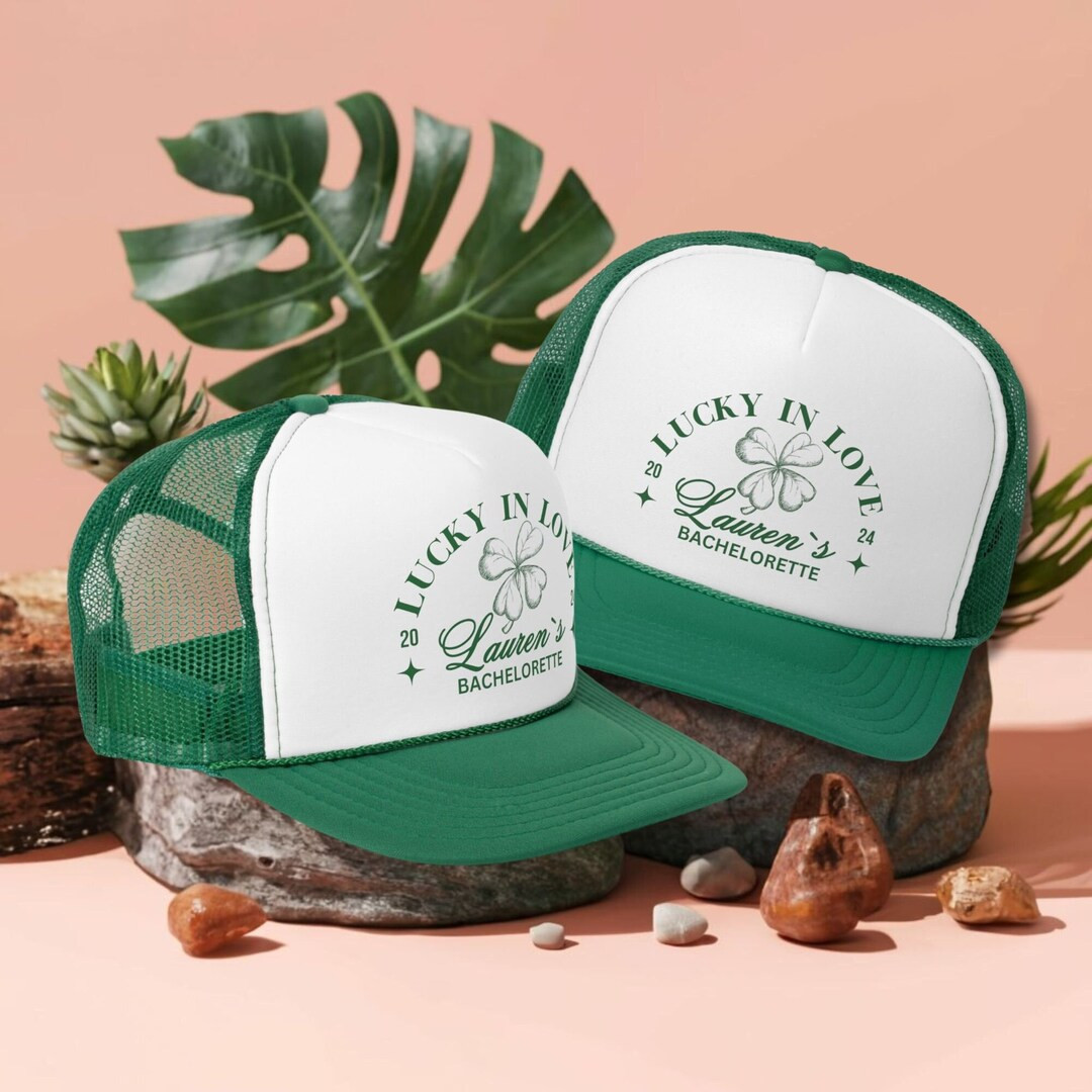 St Patricks Day Bachelorette Party Favors, Lucky in Love Trucker Hat, Lucky Bride Gift, Irish Bac... | Etsy (US)