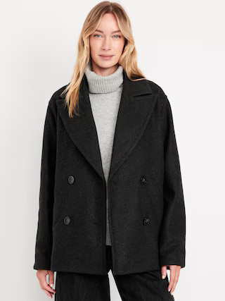 Oversized Double-Breasted Pea Coat | Old Navy (US)