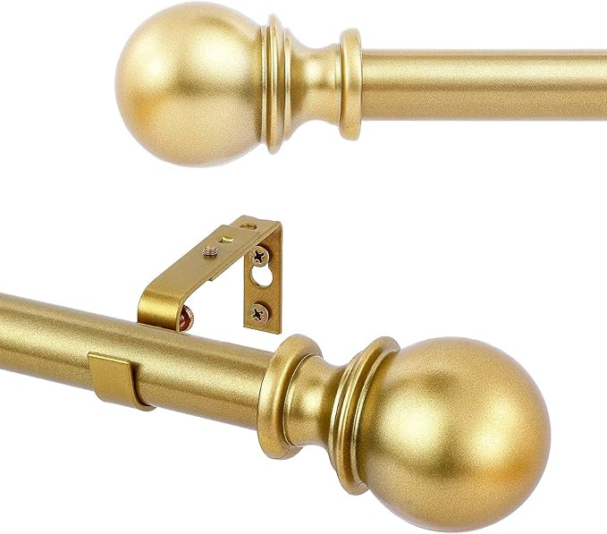 Curtain Rods - 1" Diameter, 32-72" Standard Decorative Window Curtain Rod Set with Brackets for B... | Amazon (US)