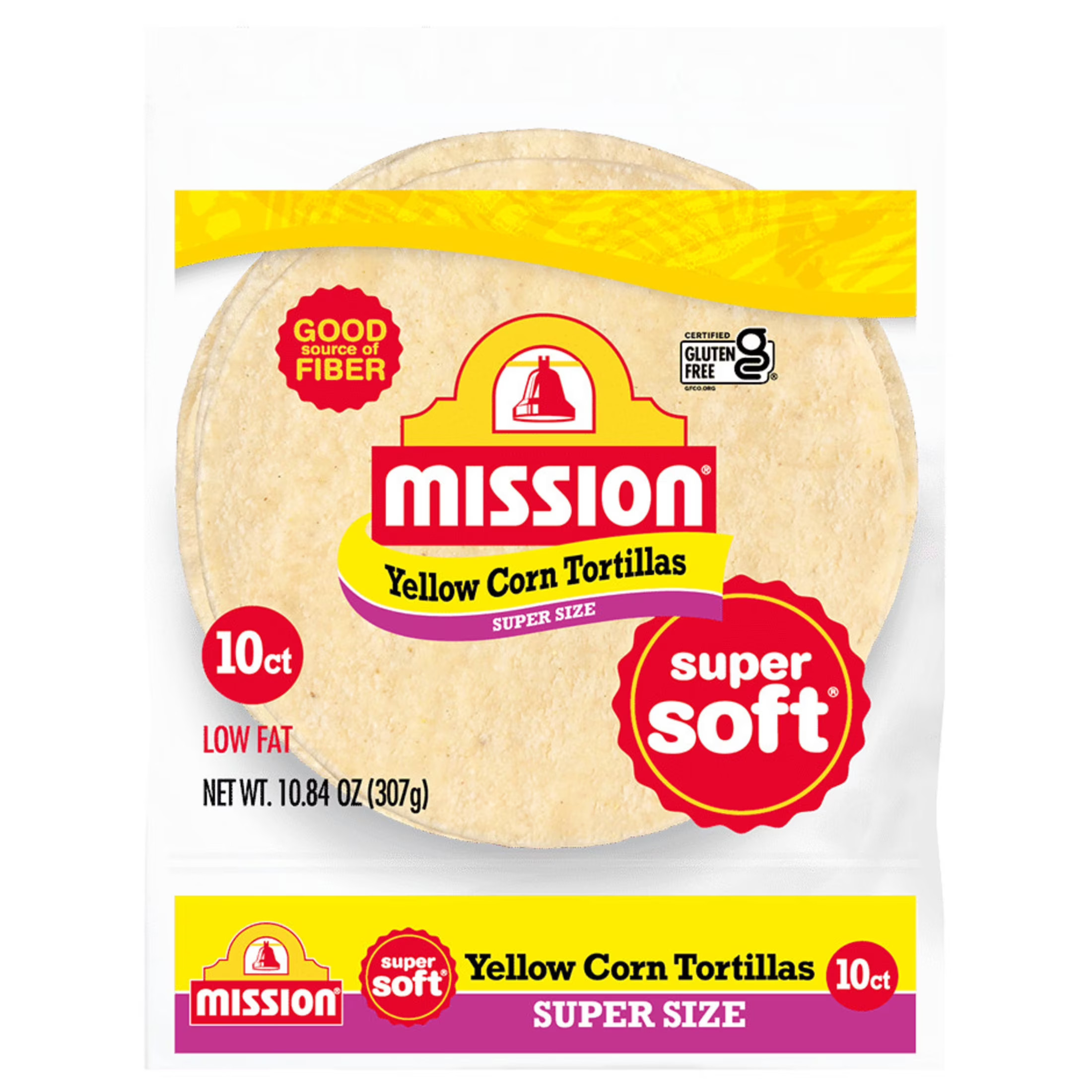 Mission Super Soft Yellow Corn Tortillas, Super Size, 10 Count - Walmart.com | Walmart (US)