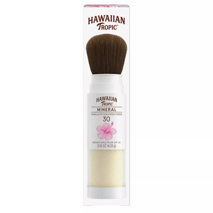 Hawaiian Tropic Mineral Skin Nourishing Sunscreen Powder Brush - SPF 30 - 0.15oz | Target