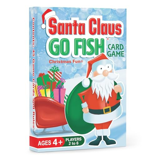 Santa Claus Go Fish – A Family Christmas Game for Kids Ages 4 & Up | Go Fish, Old Maid, and Slap Jack in One Deck (Holiday Stocking Stuffers, Gift for Boy or Girl, Fun Family Board Game Night) | Amazon (US)
