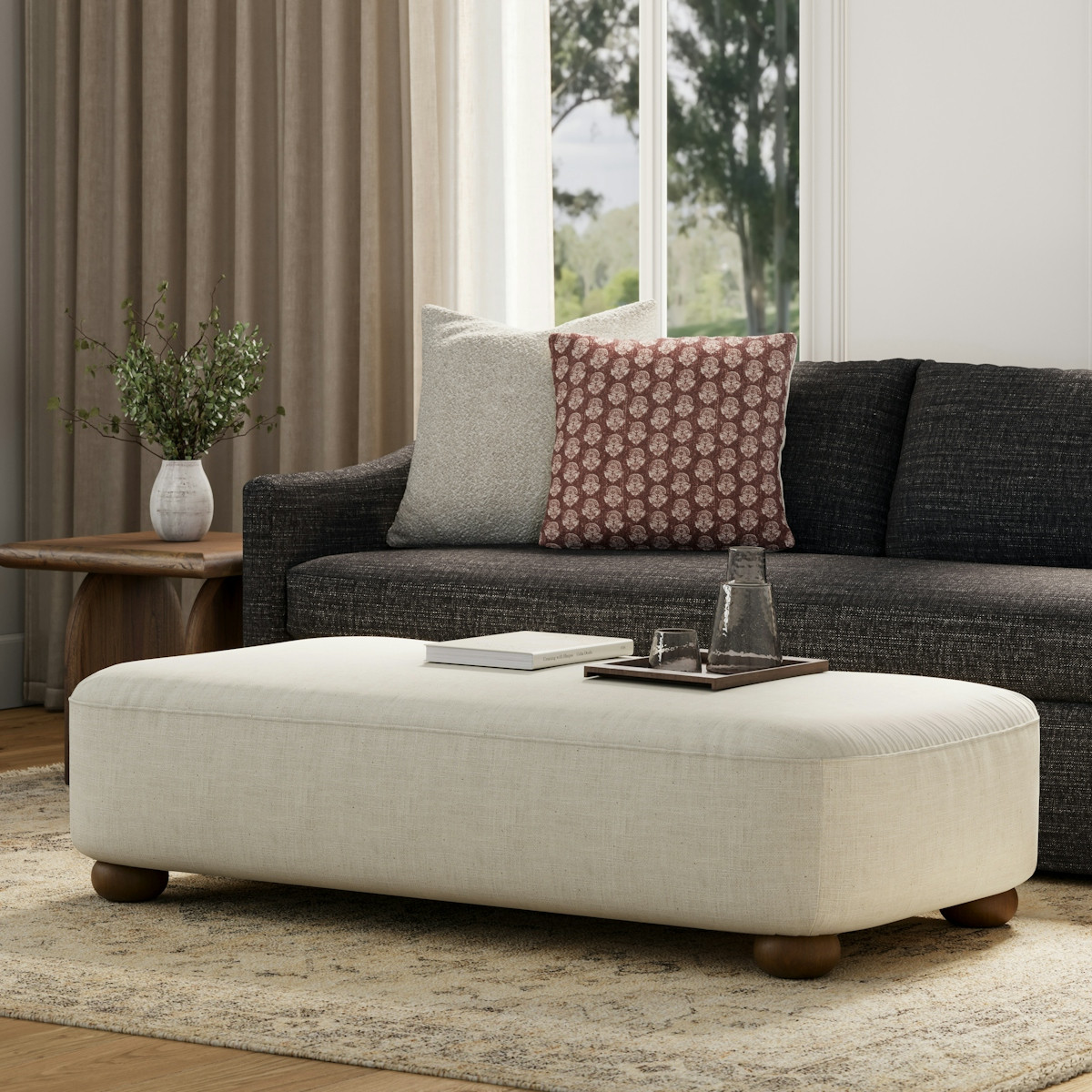 Berkley 59" Ottoman - Salt Beige | Article