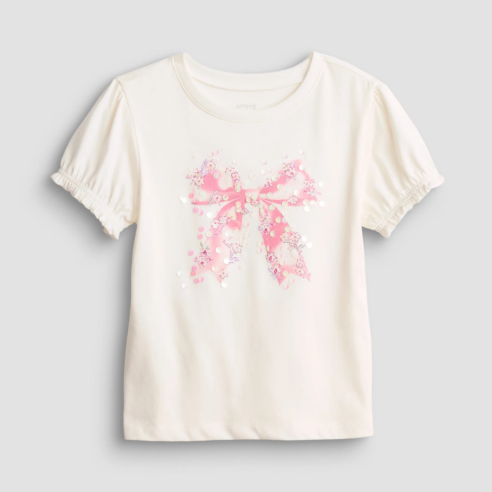 Girls 4-12 Jumping Beans® Knit Sequin Puff Sleeve Tee | Kohl's