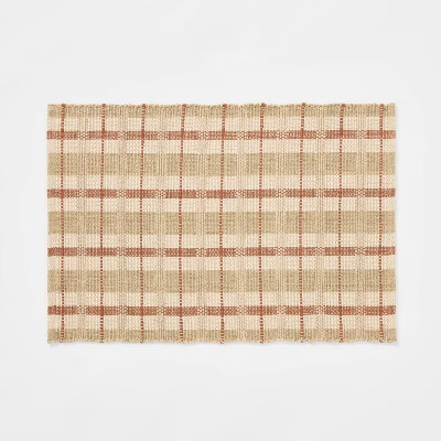 2'1"x3'2" Plaid Scatter Woven Accent Rug Brown - Threshold™ designed with Studio McGee | Target