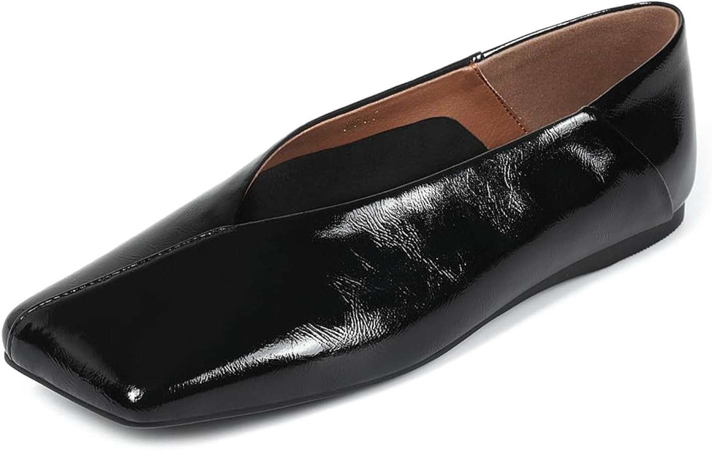 Patent Leather Ballet Flats for Women Fashionable Square Toe Ballet Flats for Women Loafer Shoes ... | Amazon (US)