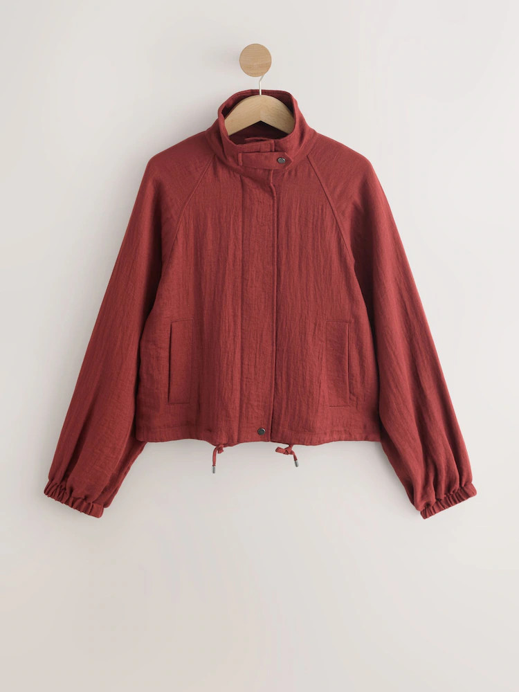 Rust Red Funnel Neck Jacket | Next US