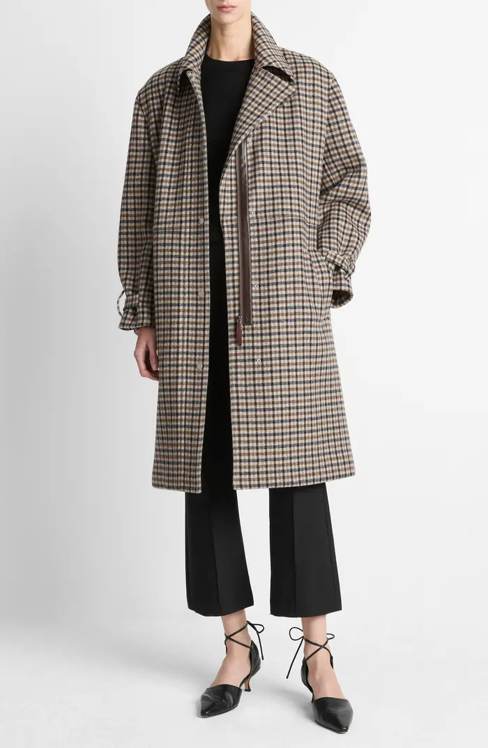 Plaid Wool Blend Coat | Nordstrom