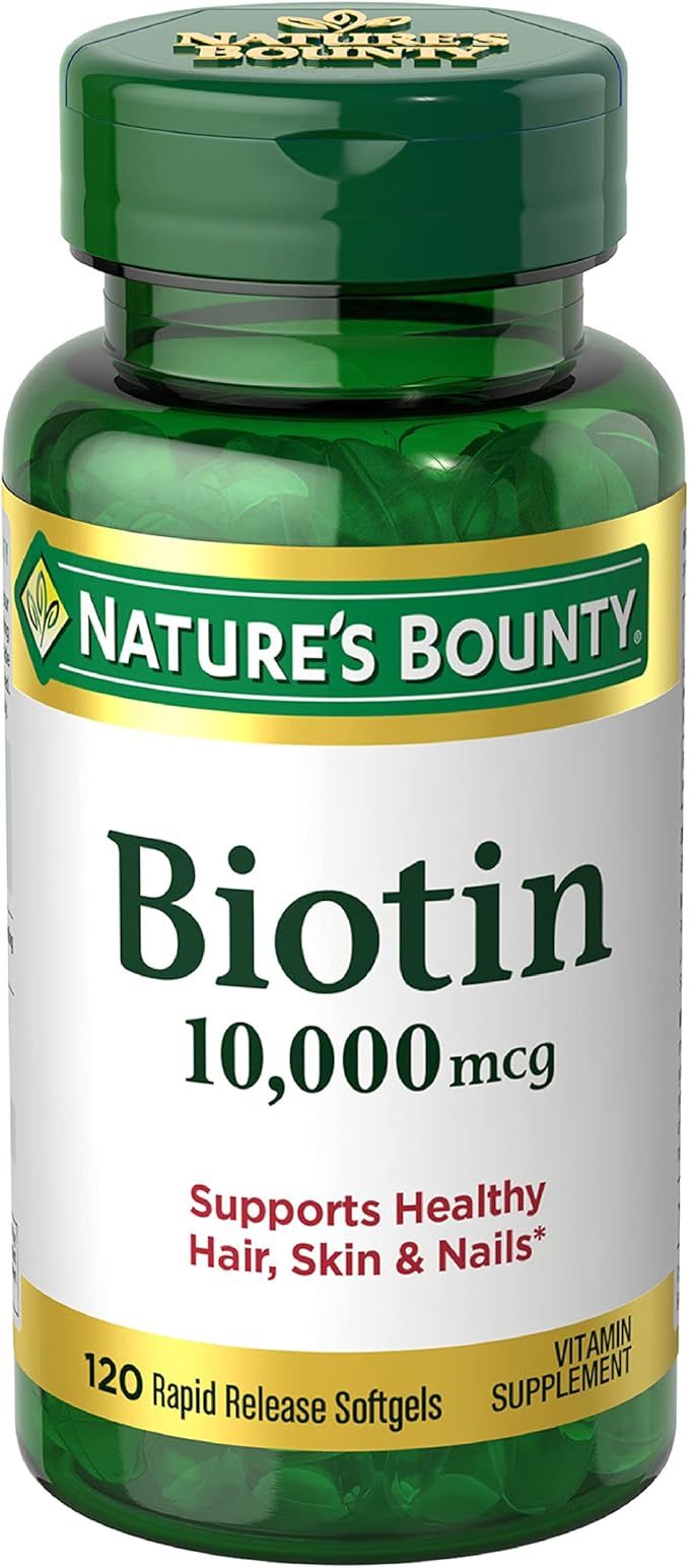 Nature’s Bounty Biotin, Supports Healthy Hair, Skin and Nails, 10000 mcg, Rapid Release Softgel... | Amazon (US)