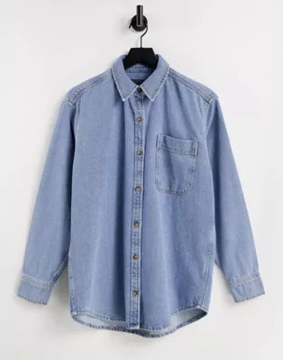 ASOS DESIGN Original denim shirt in mid wash | ASOS (Global)