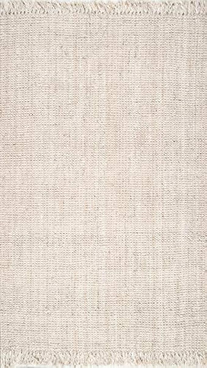 nuLOOM NCCL01E Handwoven Chunky Loop Jute Rug, 5' x 7' 6", Off White | Amazon (US)