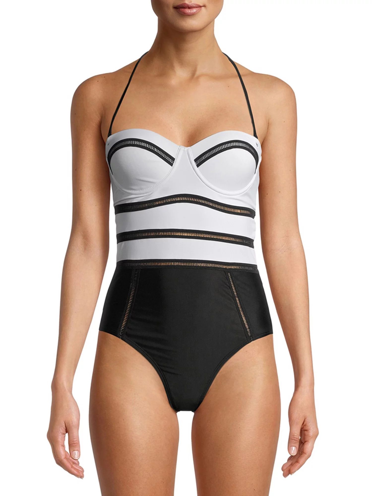 XOXO Women's Novelty Trim Strapless One Piece Swimsuit | Walmart (US)
