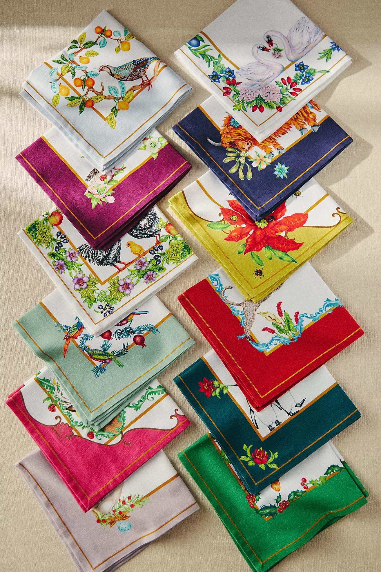 Lou Rota Twelve Days of Christmas Napkins, Set of 12 | Anthropologie (US)