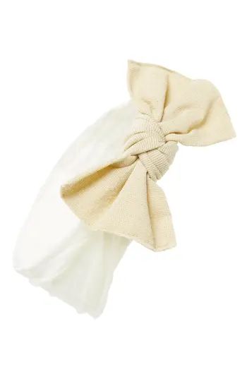 Baby Bling Metallic Knot Bow Headband, Size One Size - White | Nordstrom