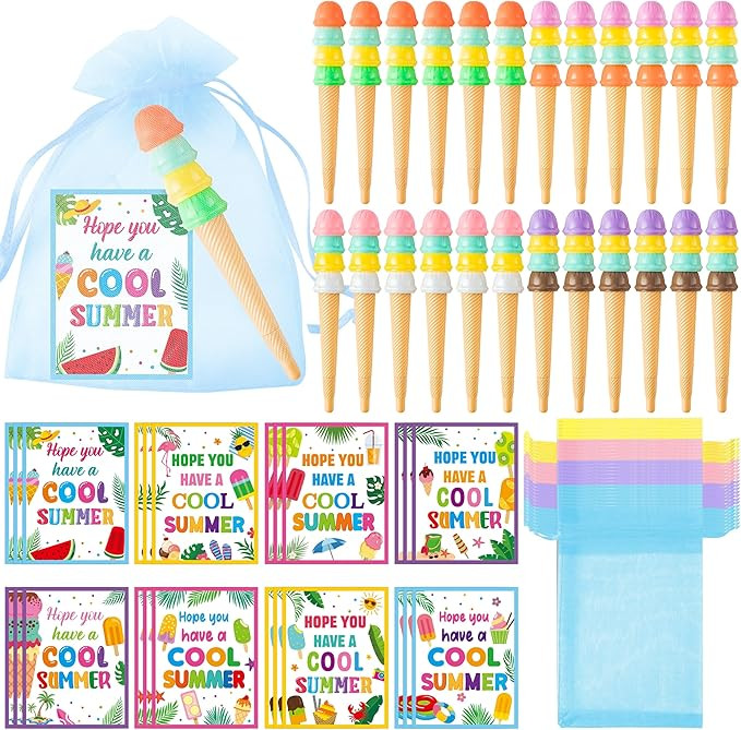 Haooryx End of Year Gift for Kids - 24 Pack End of School Year Student Gifts Ice Cream Ballpoint ... | Amazon (US)