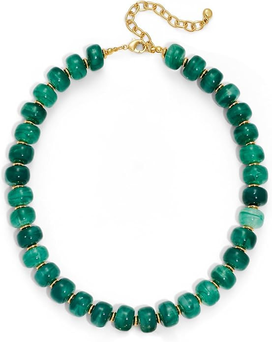 Beaded necklace for Women Boho Bead Gemstone Chunky Necklace Big Bead Necklace Fashion Trendy Sum... | Amazon (US)