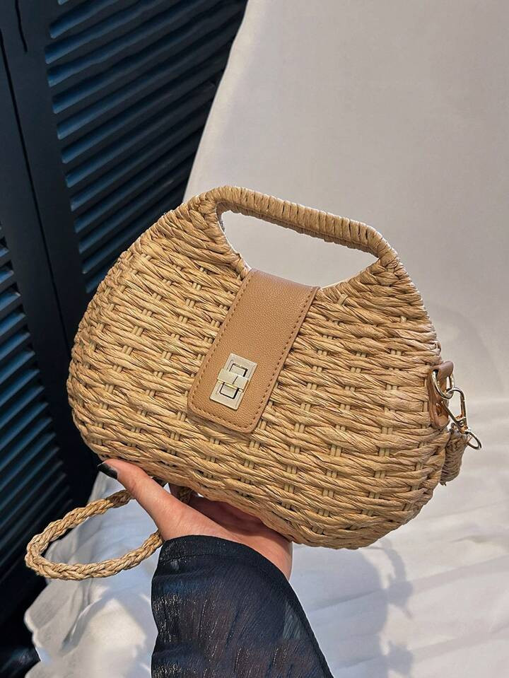 New Stylish Woven Handbag,Versatile Crossbody Rattan Bag, Beach Essentials,Summer Women Bag,Perf... | SHEIN