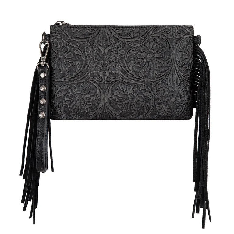 Montana West Western Purse for Women Stylish Crossbody Bag Versatile Wristlet Clutch Purse, Black | Walmart (US)