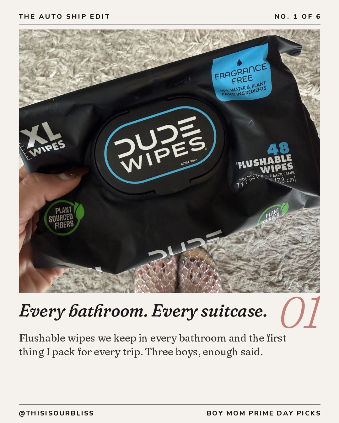 We are a dude wipe family! With 4 boys in the house, need I say more? On auto-ship from Amazon! 

You don't need to add them to your auto ship, but these are a few of our go-tos in our house that I can never be without as a boy mom of three 🛒

Amazon essentials, motherhood, mom of boys