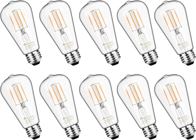 Mastery Mart Vintage LED Light Bulb, Clear Glass ST21/ ST64 Antique Edison Style, Dimmable 5.5W (... | Amazon (CA)