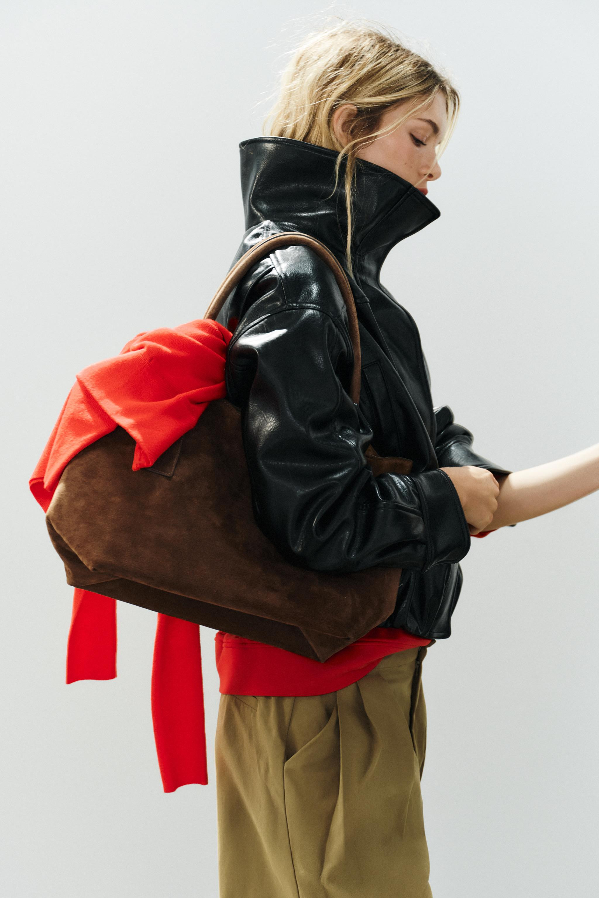 LEATHER SHOPPER BAG | Zara US