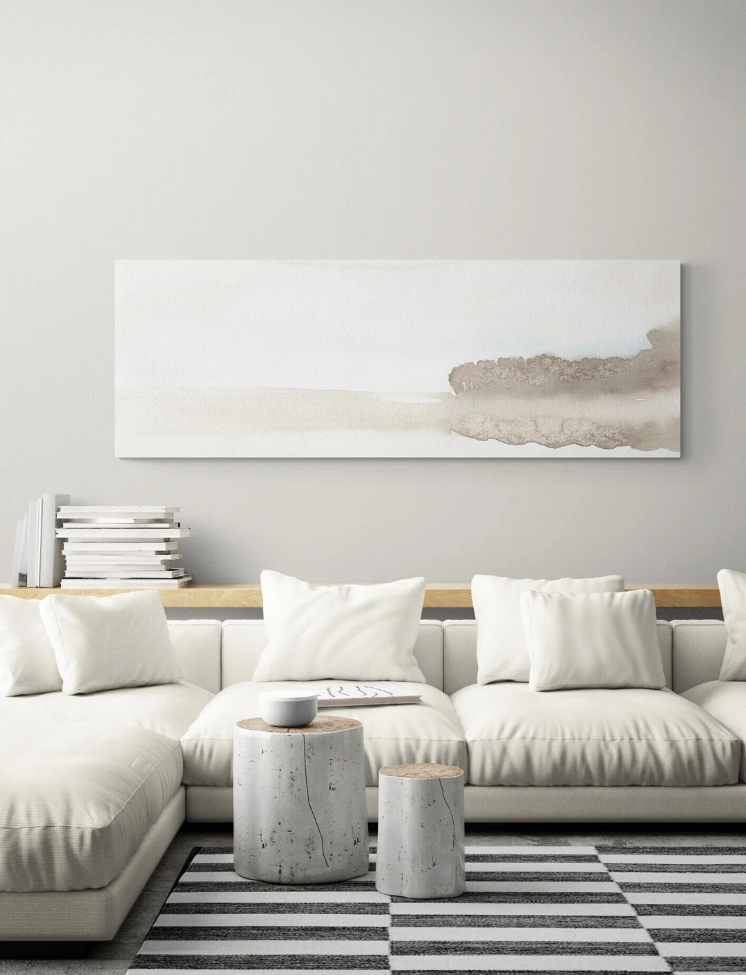 Lake House Decor, Minimalist Landscape Canvas Print, Horizontal Long Narrow Wall Art Decor, Panor... | Etsy (US)