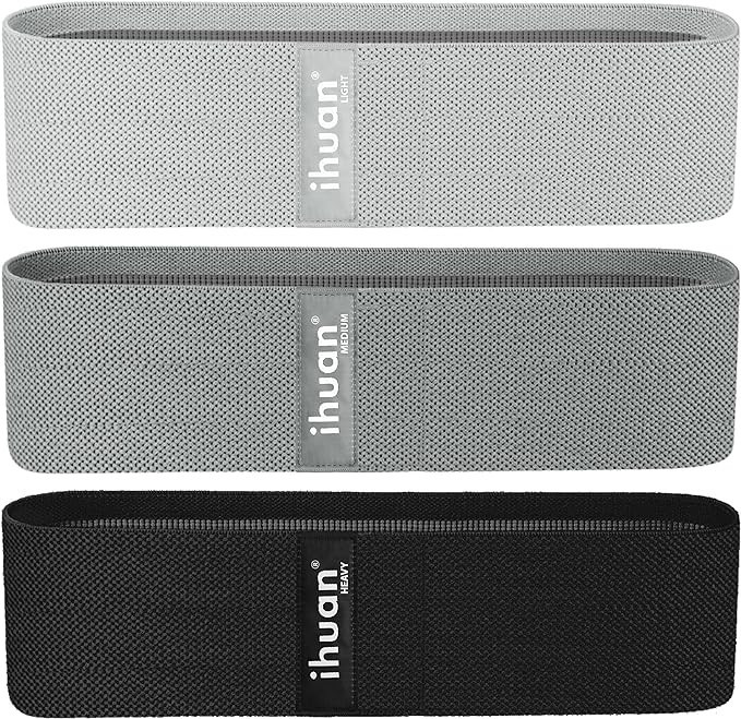 ihuan Resistance Bands for Legs and Butt, 3 Levels Exercise Band, Anti-Slip & Roll Elastic Workou... | Amazon (US)