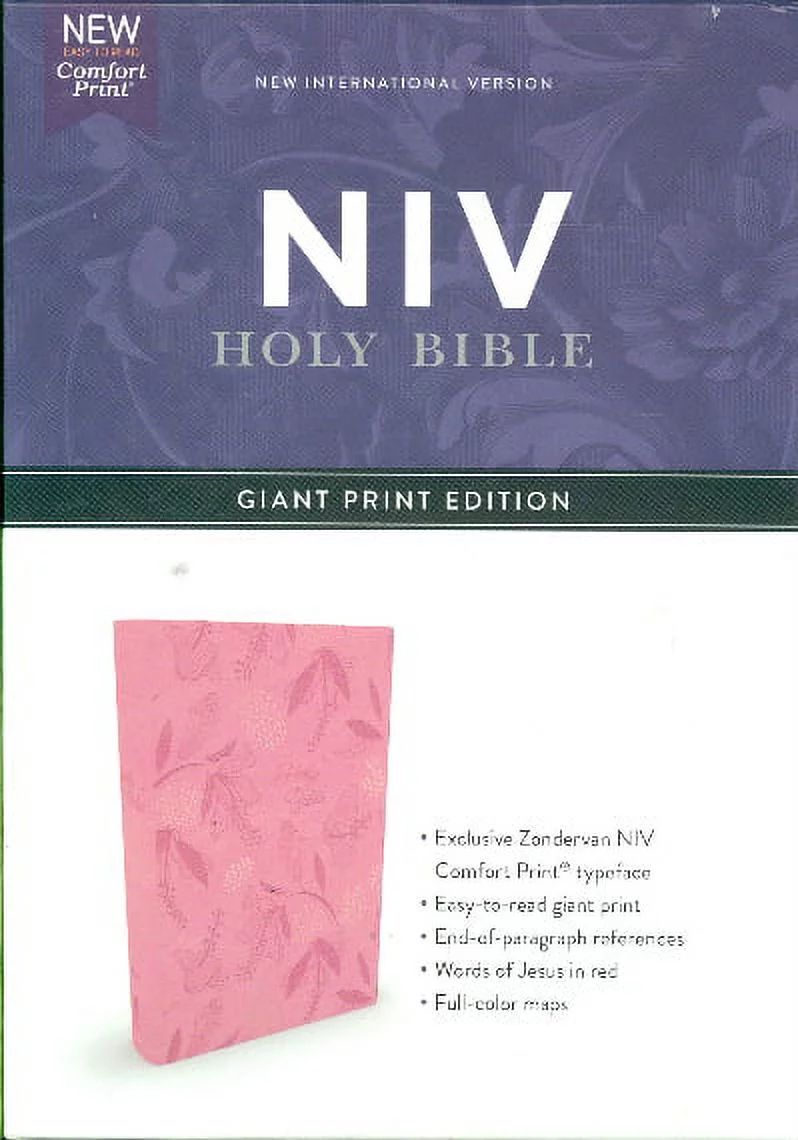NIV Giant Comfort Print Holy Bible (Pink Leathersoft) | Walmart (US)