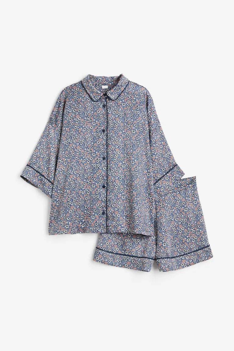 Patterned Pajamas - Blue/floral - Home All | H&M US | H&M (US + CA)