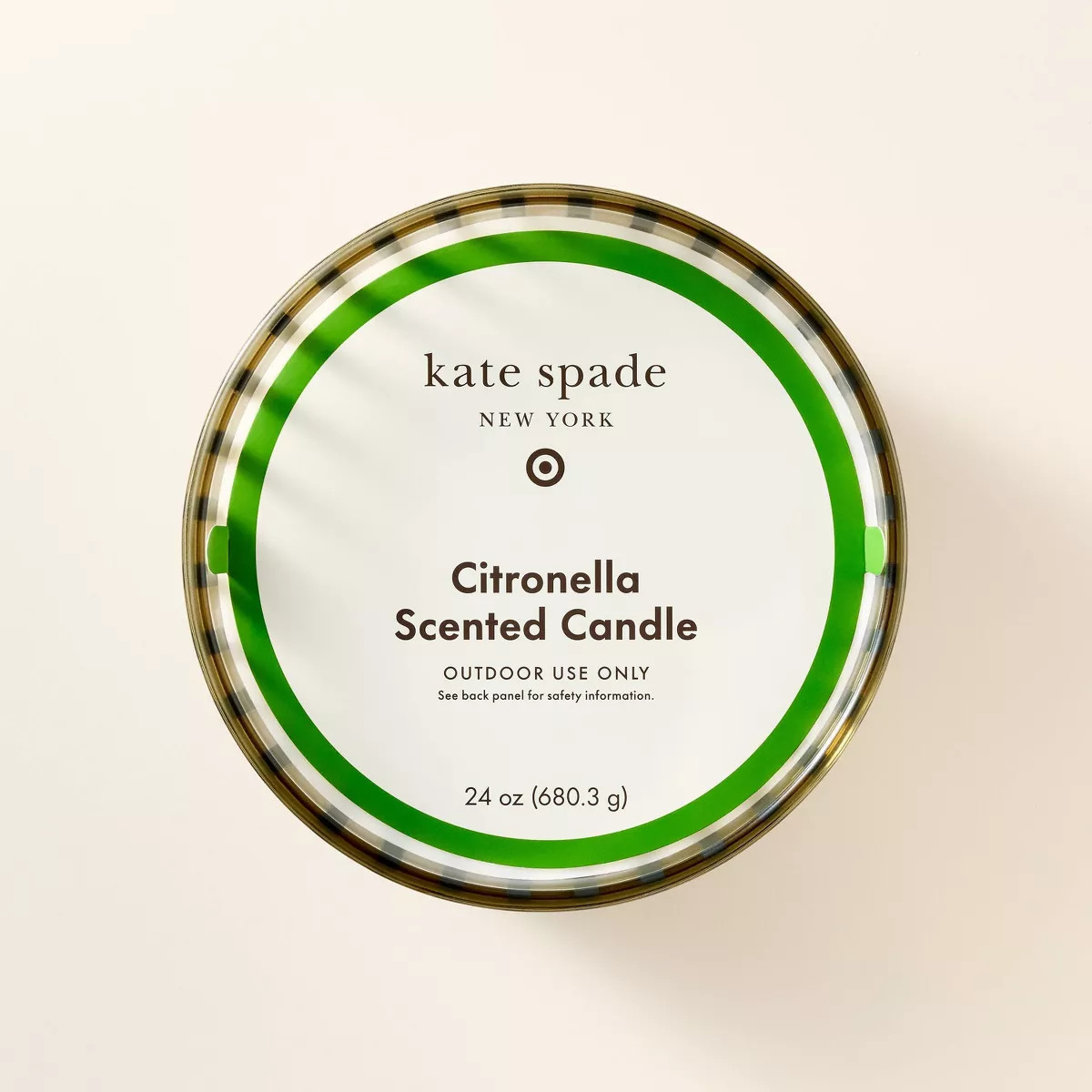 3-Wick Stripe Citronella Scented Candle Black/Cream - kate spade new york x Target | Target