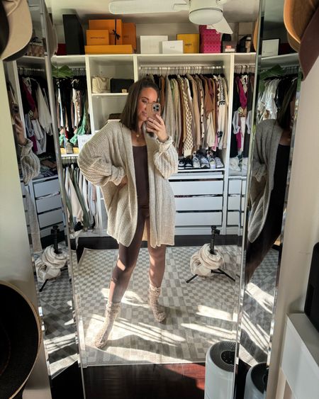 Bodysuit and cozy cardigan 🤎 this cardigans a splurge but I love it! 

Revolve, bodysuit, cozy socks, socks, Thanksgiving day outfit, cozy winter outfit 

#LTKfindsunder100 #LTKSeasonal #LTKfitness