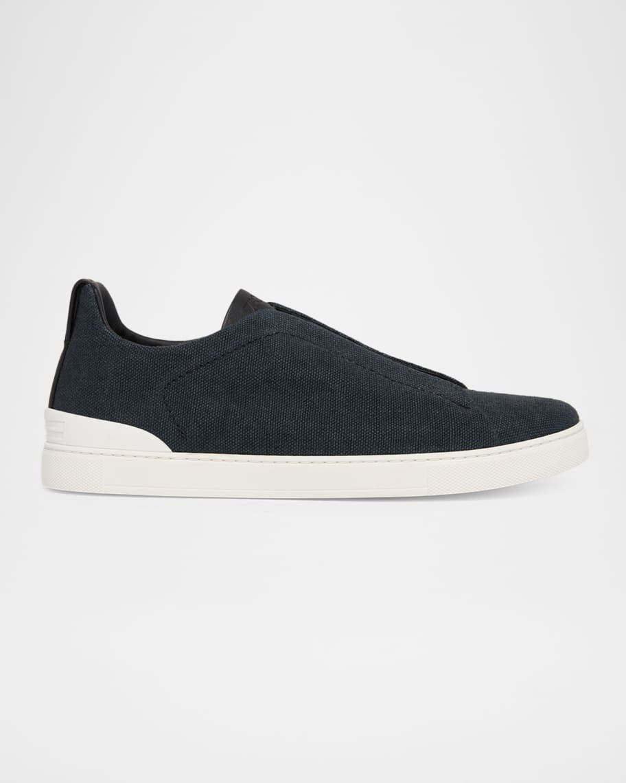 ZEGNA Men's Triple Stitch Osai Cashmere Low-Top Sneakers | Neiman Marcus