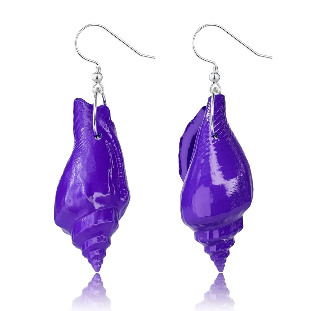 Purple Natural Conch Shell Earrings, Sea Witch Ursula Earrings, Lightweight Halloween Earrings fo... | Amazon (US)