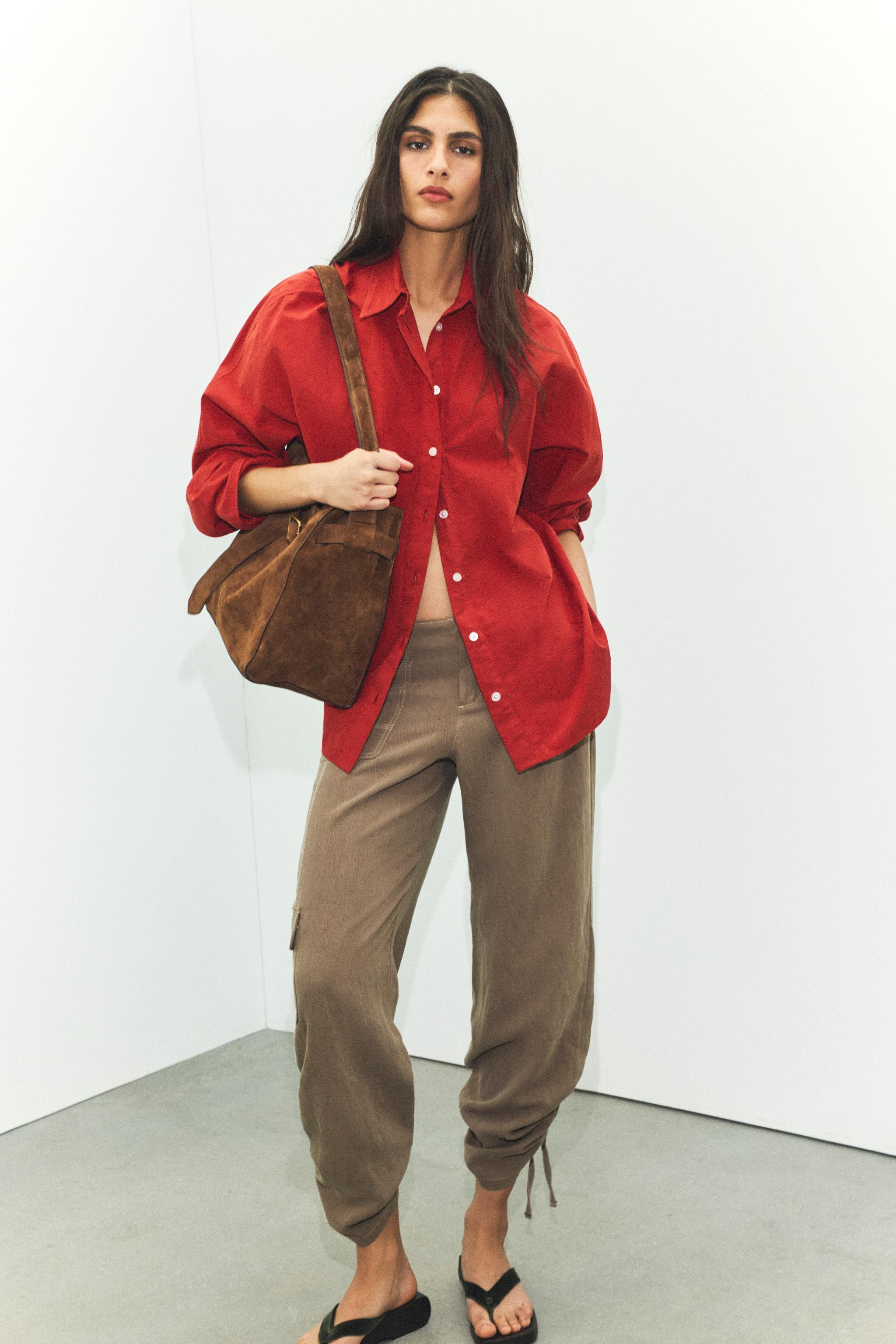 WASHED POPLIN OVERSIZED SHIRT | Zara US