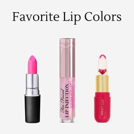 lip colors i love:

💄 mac candy yum yum
💄 too faced lip injection maximum plump gloss
💄 winky lux flower balm

#LTKbeauty #LTKU #LTKfindsunder50