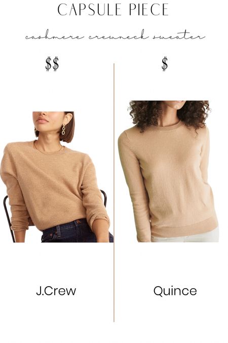 Cashmere crewneck sweater, spend and save. 