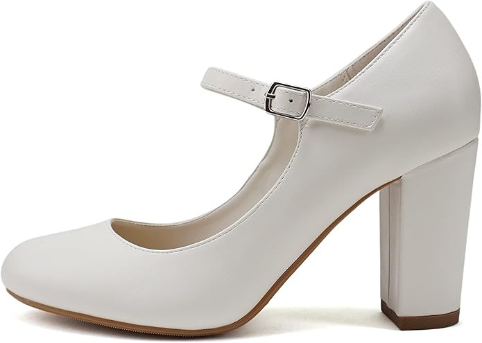 Cityclassified “NOLA” ~ Women’s Comfort Insole Block Mid Heel Mary Jane Strap Office Ladies... | Amazon (US)