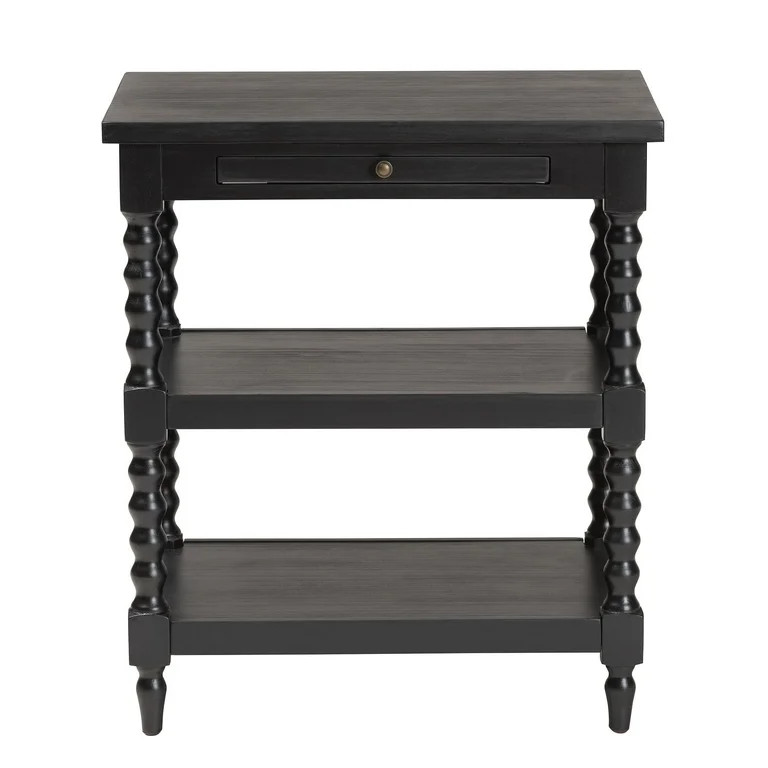 Baxton Studio Imogene Retro-Modern End Table, Turned Legs, Black | Walmart (US)